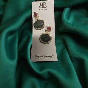 NWOT Bansri Green and Red Drop Earrings